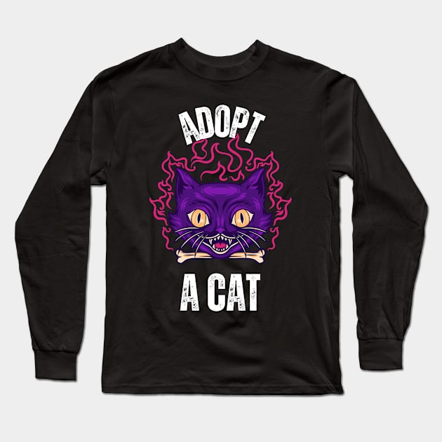 Adopt A Cat Long Sleeve T-Shirt by Golden Eagle Design Studio